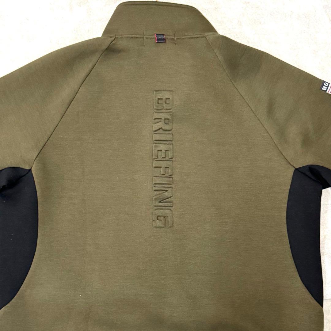 ブリーフィングMENS WARM 3D LOGO HALF ZIP オリーブM