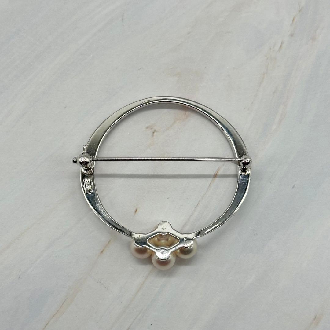 MIKIMOTO ミキモト ブローチ パール アコヤ真珠 サークル シルバー