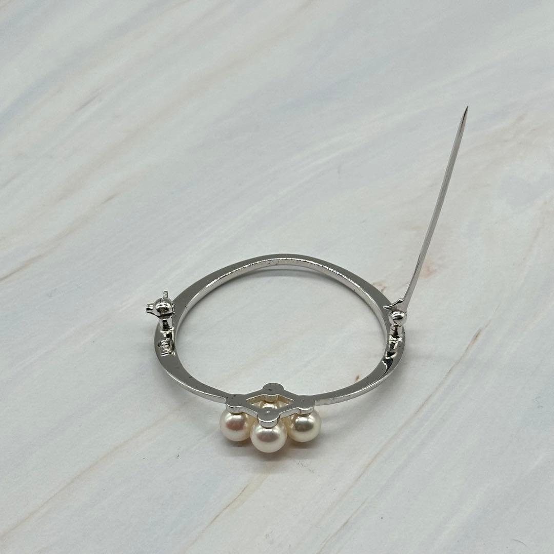MIKIMOTO ミキモト ブローチ パール アコヤ真珠 サークル シルバー