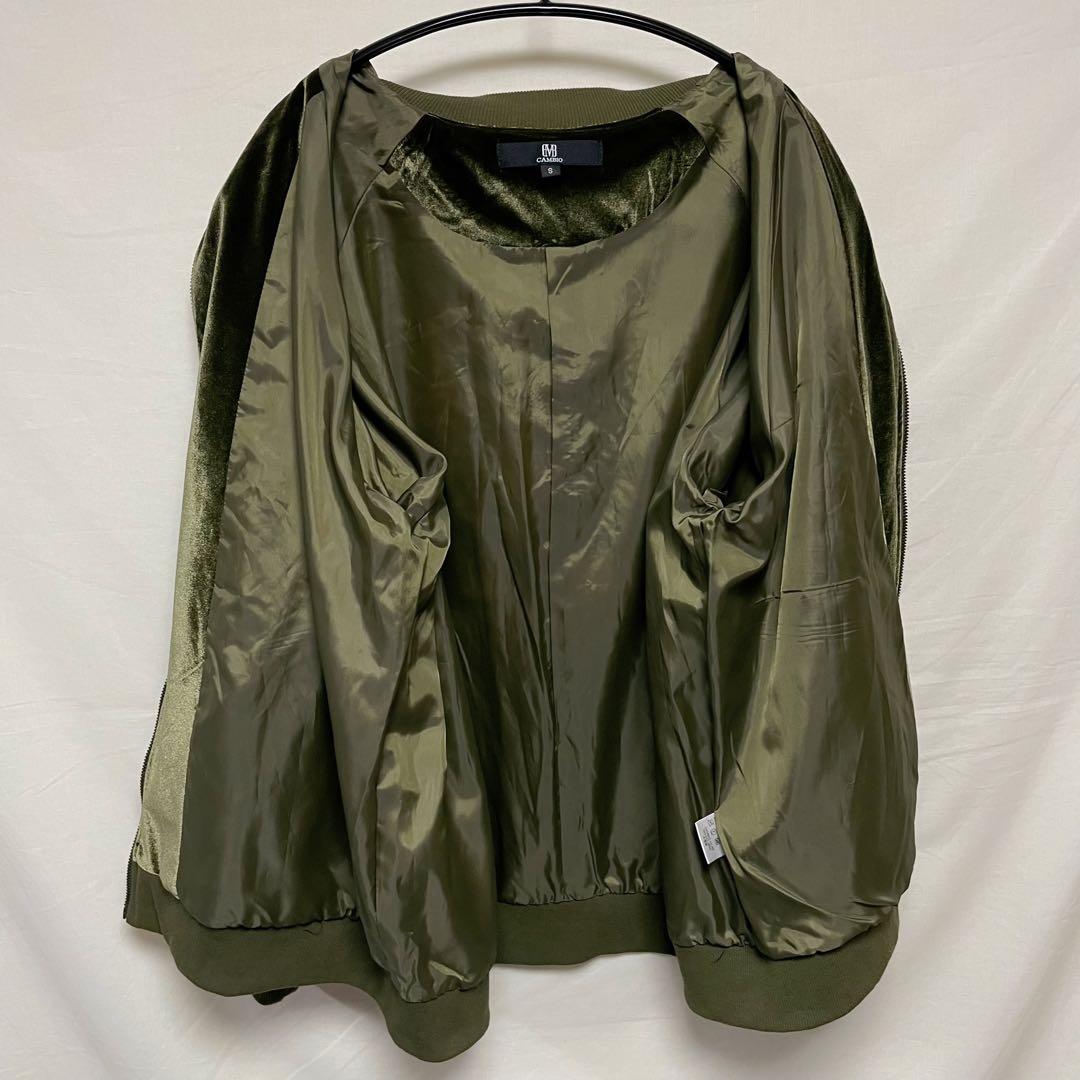 【CAMBIOカンビオ】ベロアスカジャン 虎 タイガー 刺繍 オリーブ S