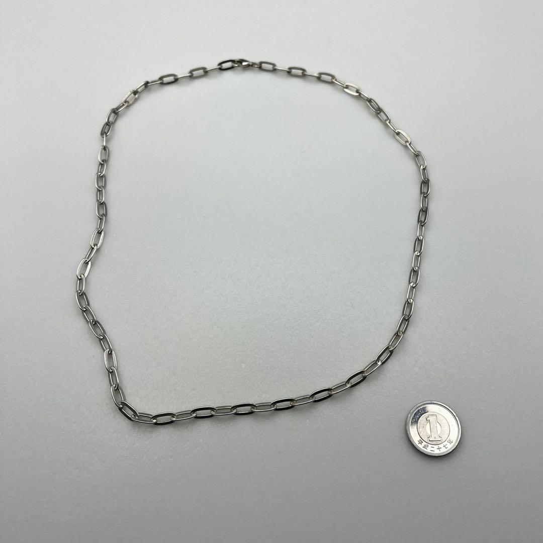 シルバー925 ネックレス 長小豆 平小豆 ロング小豆 50cm