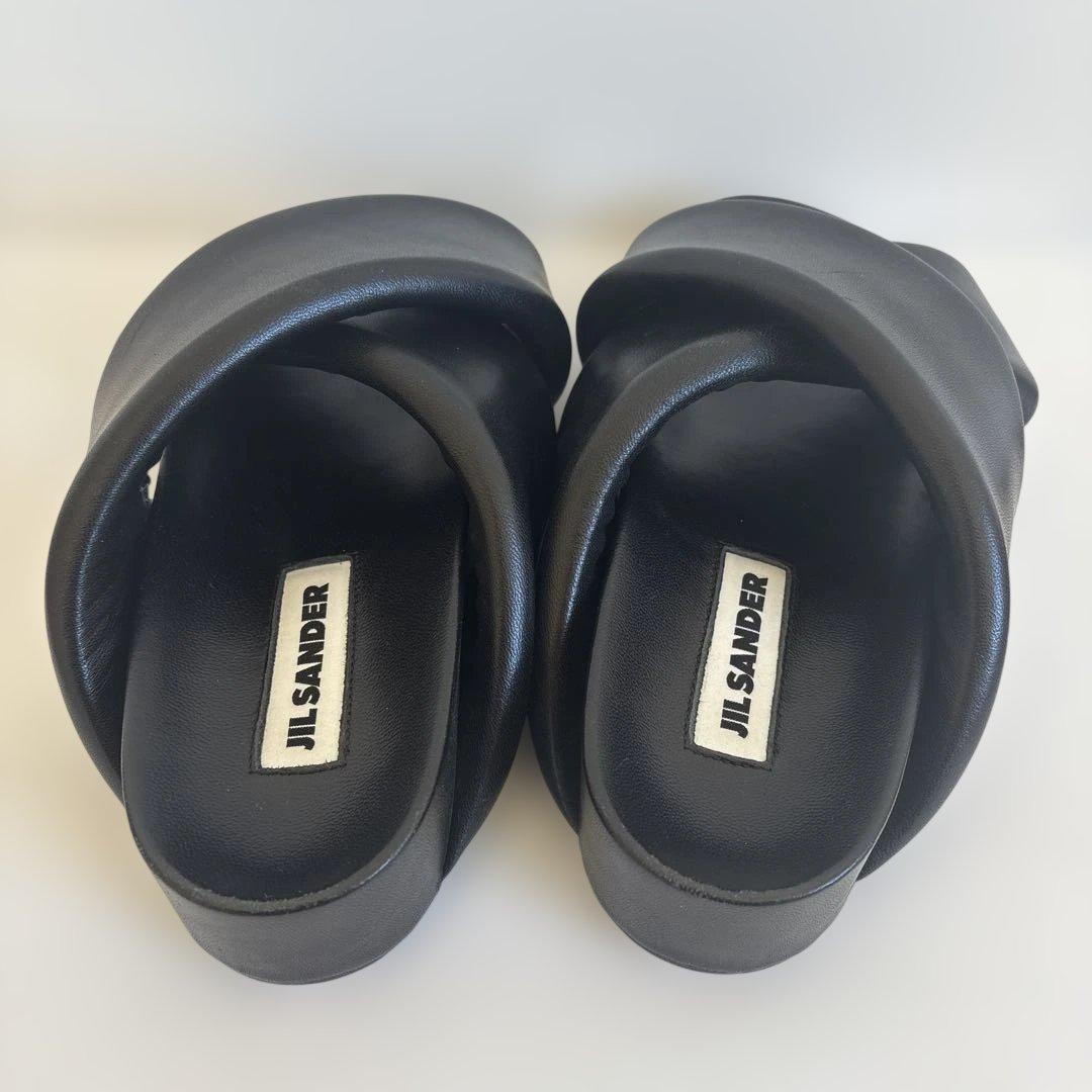 JIL SANDER クロスストラップサンダル ブラック37