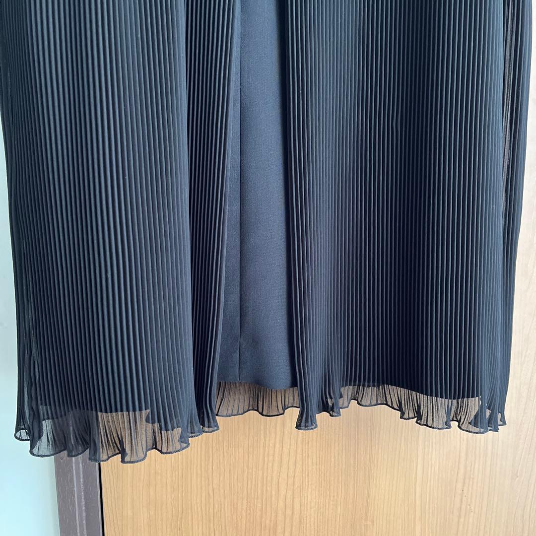 ブラックフォーマル喪服ゆったりワンピースプリーツ