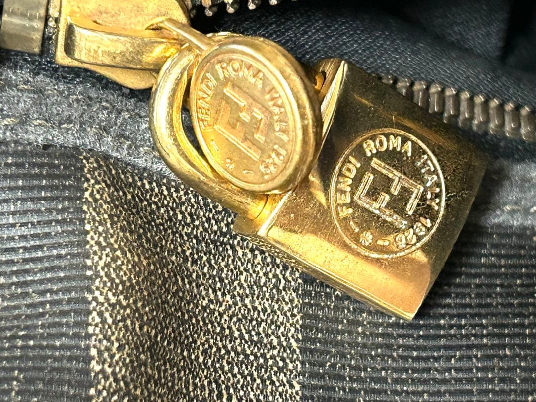 FENDI フェンディ ペカン柄 ミニ ボストンバッグ ハンドバッグ 鍵付