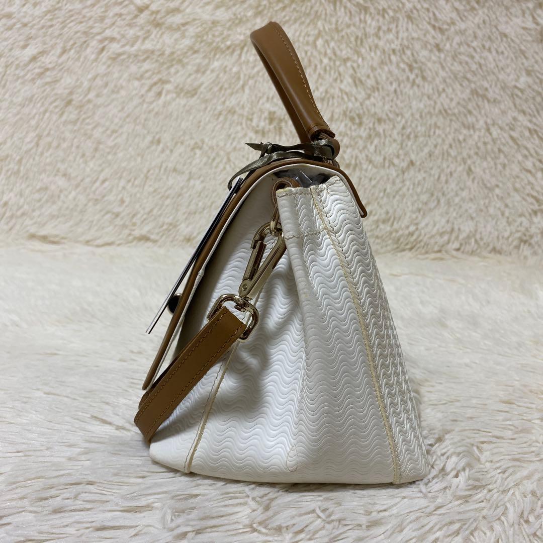 ザネラート ポスティーナ レザー ターンロック ハンドバッグ 2WAY 美品