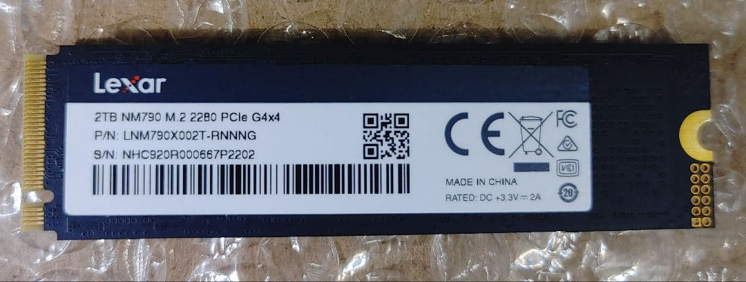 Lexar M.2 2280 Gen4x4 2TB PCIe NVMe ①