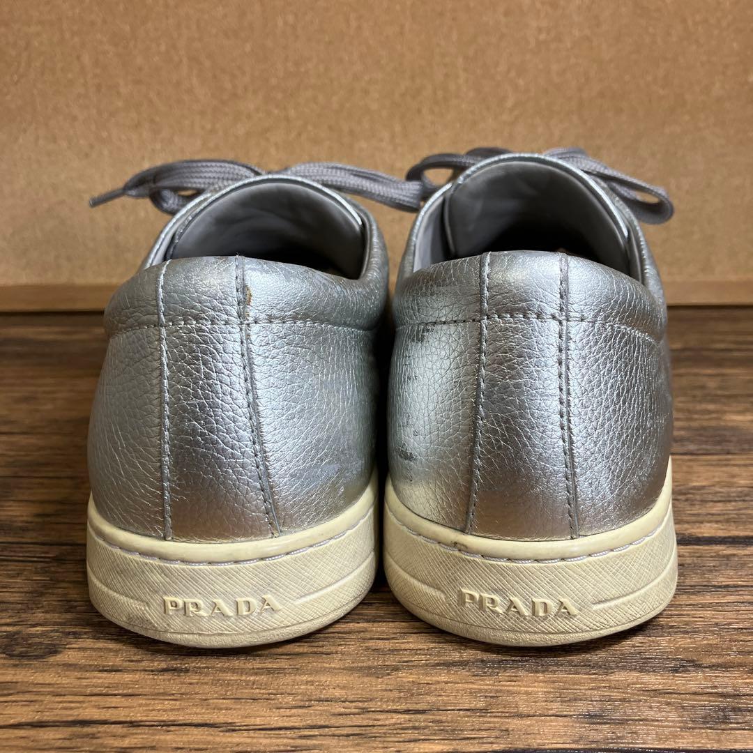 （K26086）プラダ PRADA スニーカー サイズ7（約26㎝） シルバー