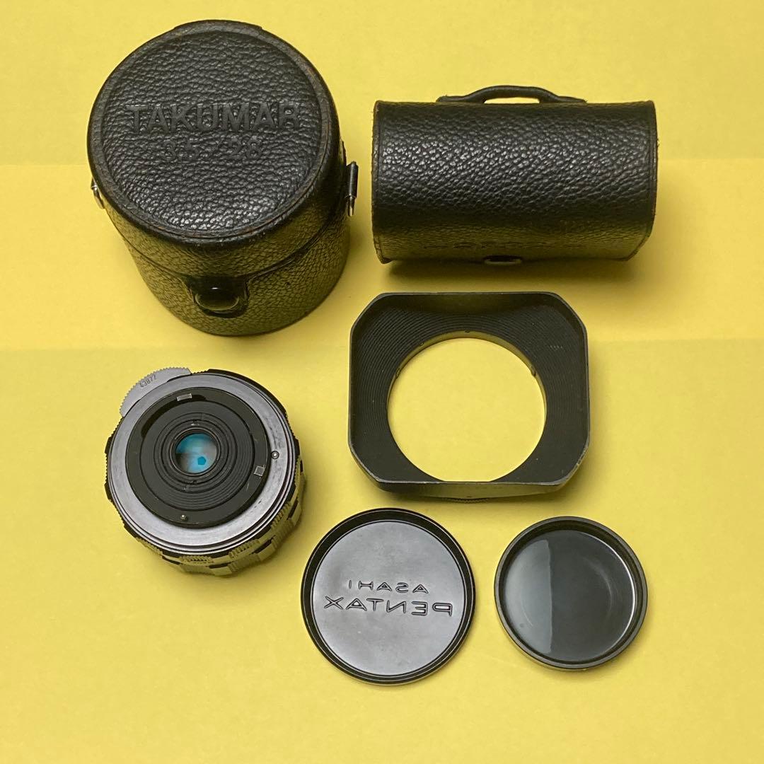 極美品 付属完備 M42 TAKUMAR 28mm F3.5 純正角型フード