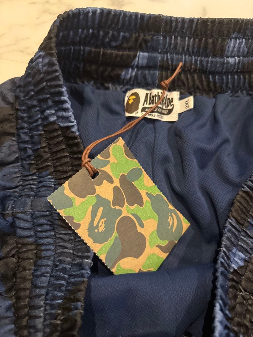 A Bathing Ape ネイビー カモフラージュ ショートパンツ XXL