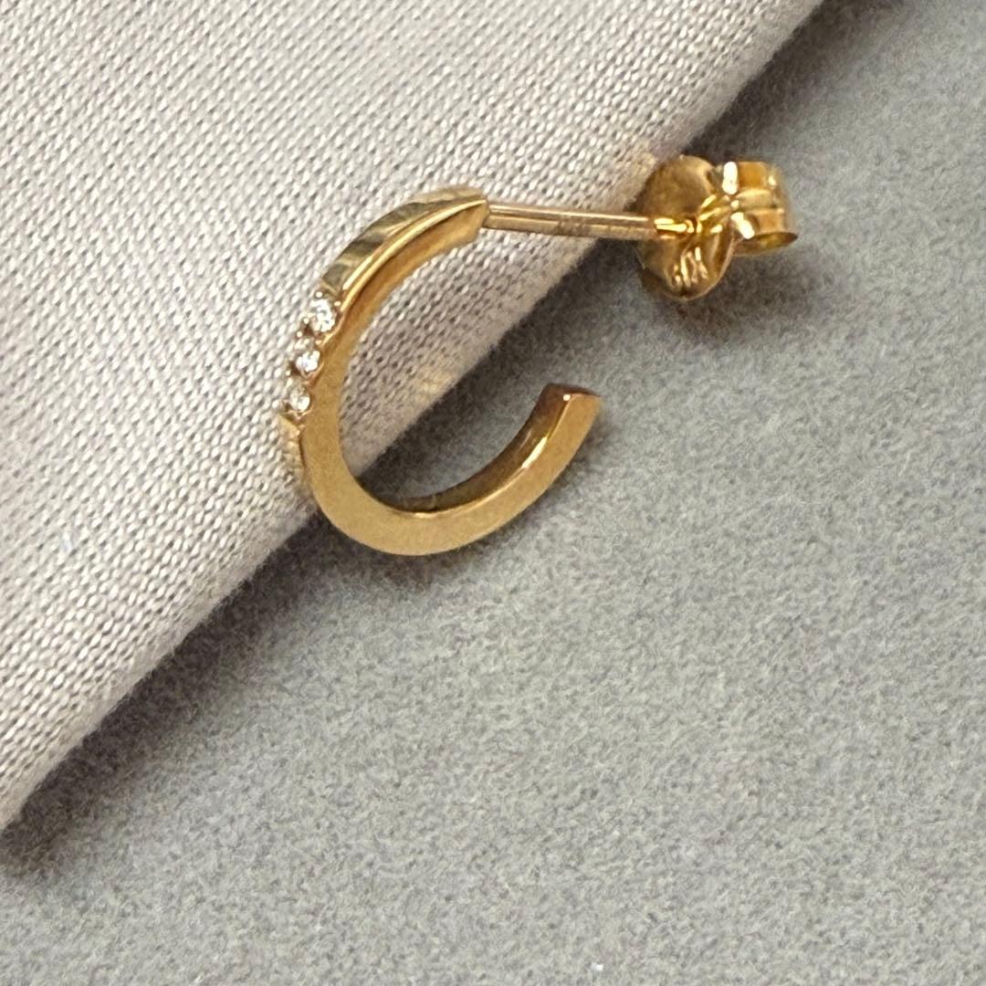 AHKAH プチトロワ ピアス 片耳のみ K18 YG