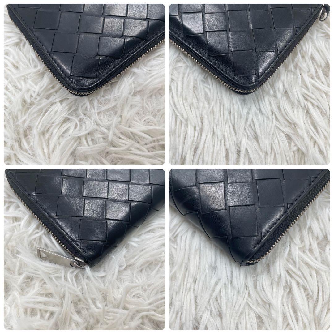 【✨美品✨】ボッテガヴェネタ マキシイントレチャート ラウンドジップ ブラック