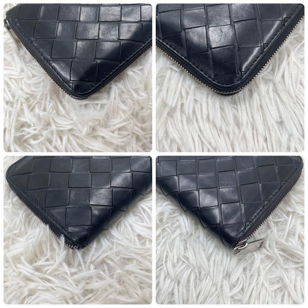 【✨美品✨】ボッテガヴェネタ マキシイントレチャート ラウンドジップ ブラック