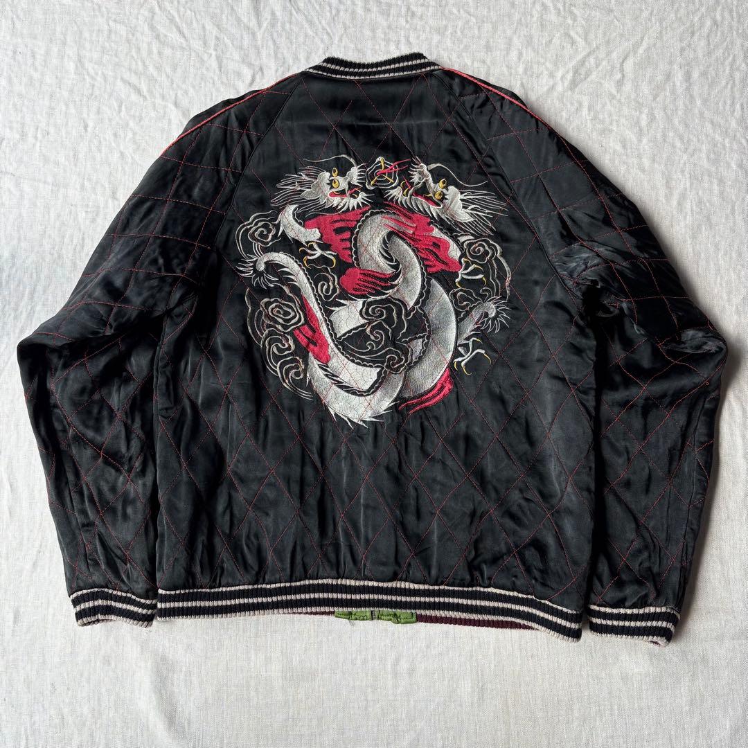 unknown キルティング スーベニアジャケット 龍 ドラゴン スカジャン 黒