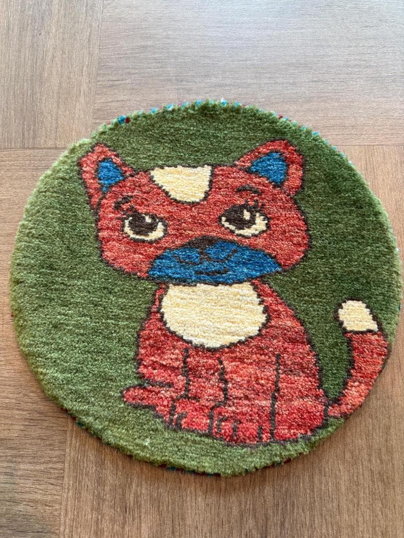 ペルシャギャッベ (ギャベ) チェアマット 40cm丸 ギャッベ ラグ