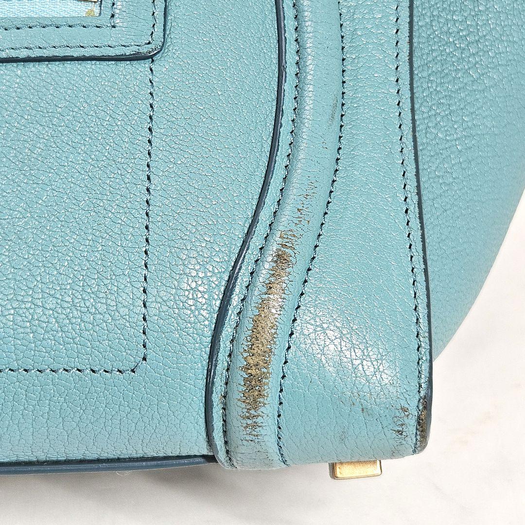 CELINE セリーヌ ラゲージ マイクロショッパー ハンドバッグ グリーン