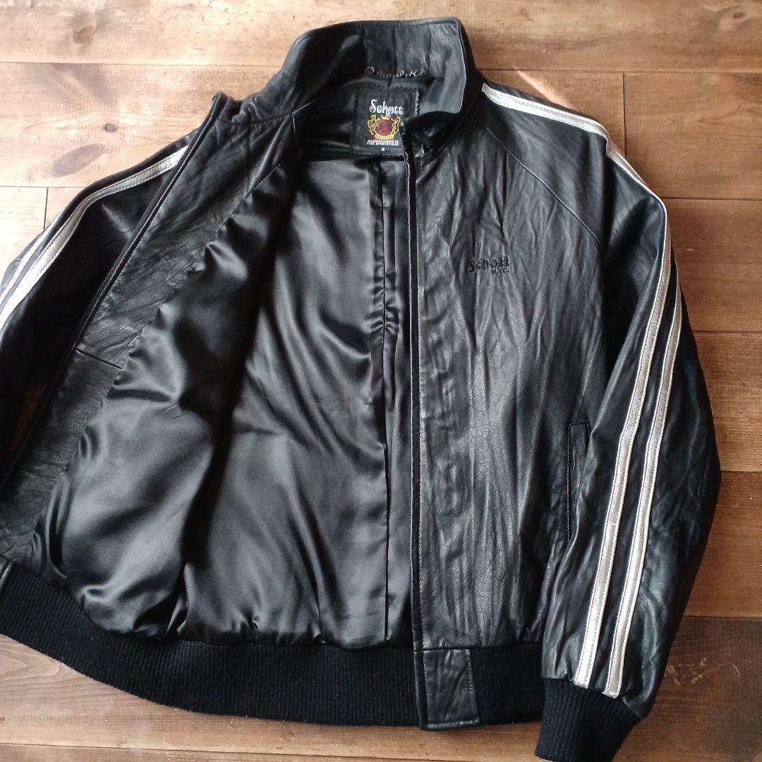 Schott レザー　羊革　トラックジャケット S