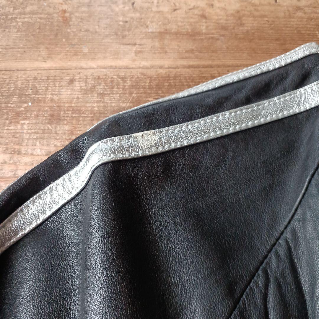 Schott レザー　羊革　トラックジャケット S