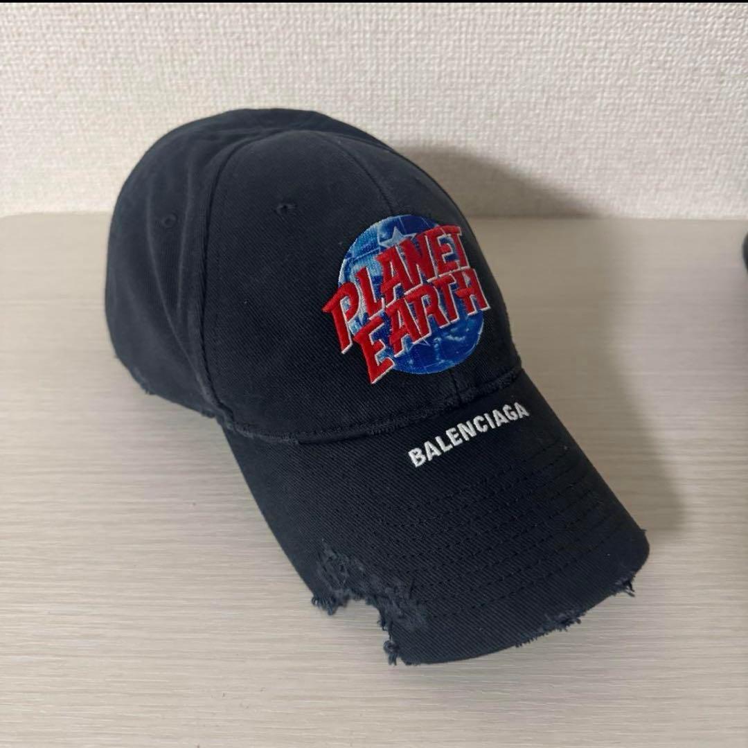 【正規品・美品】BALENCIAGA バレンシアガ ロゴ キャップ 帽子ブラック