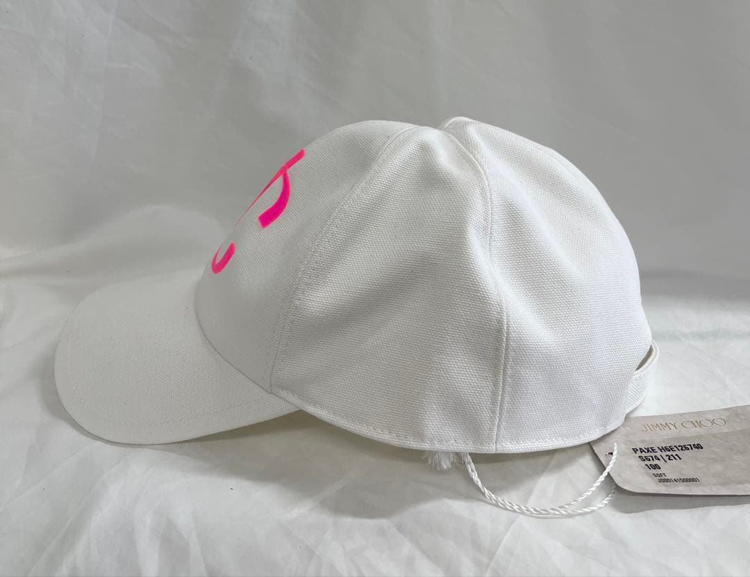 ジミーチュウ ホワイト ピンクロゴ キャップ