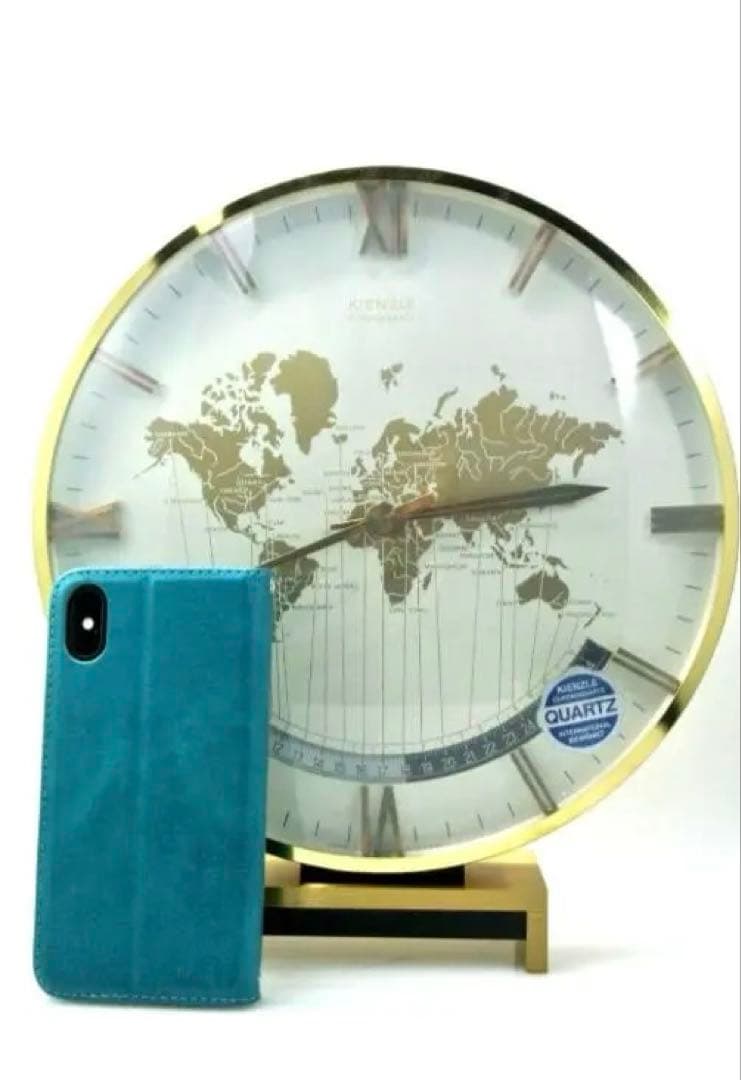 希少美品Kienzle ワールドタイム置時計 ビッグサイズゴールド未使用