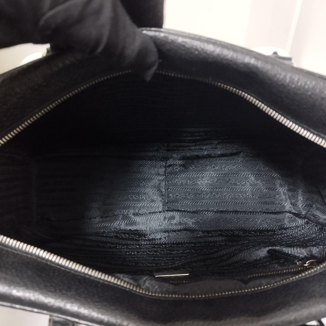 美品☆　プラダ　サイドロゴプレート　ビジネスバッグ　ブリーフケース　オールレザー