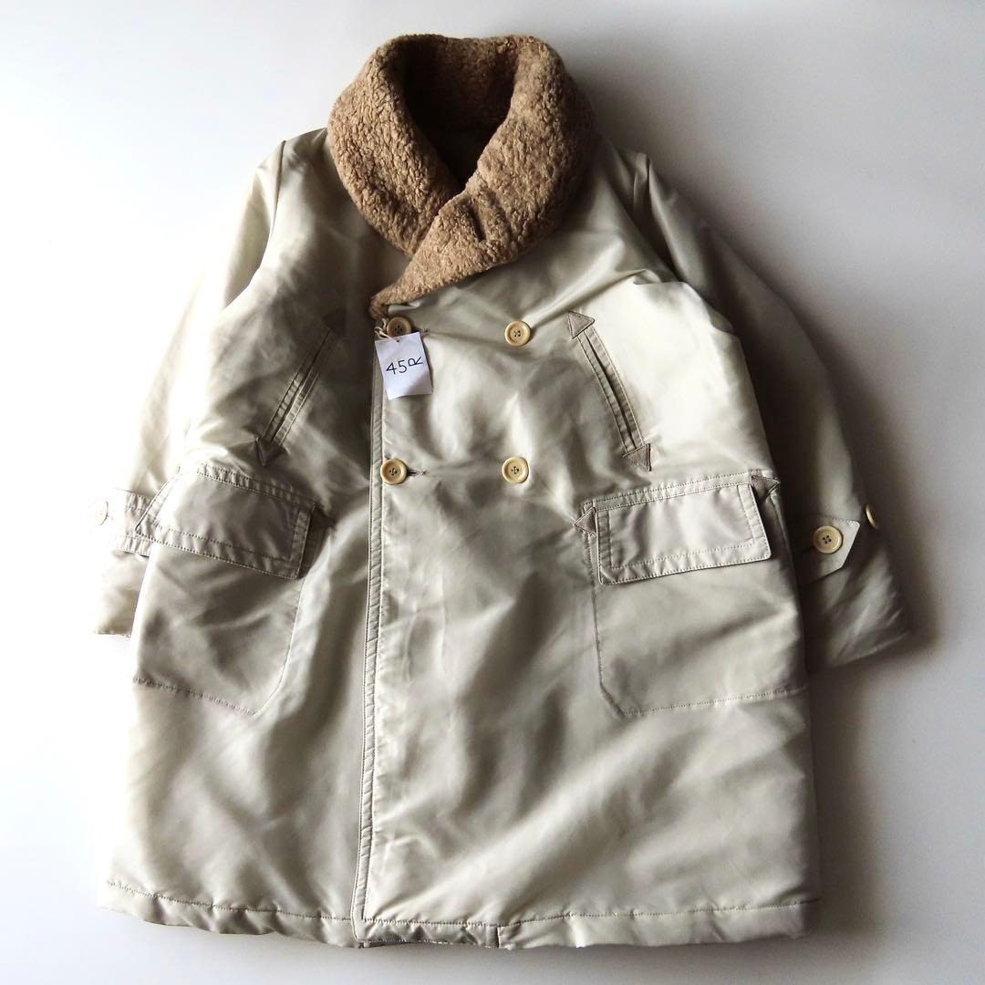 試着のみ 45R ナイロン×ボアのコート 3 ショールカラー 45rpm