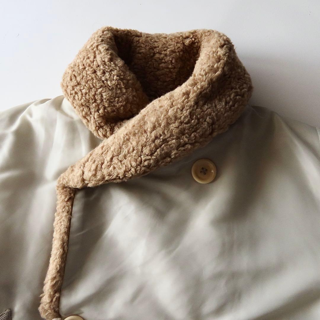 試着のみ 45R ナイロン×ボアのコート 3 ショールカラー 45rpm