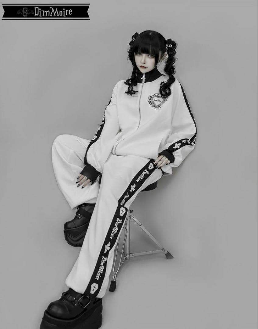 DimMoire ロゴプリントジャージトップス M