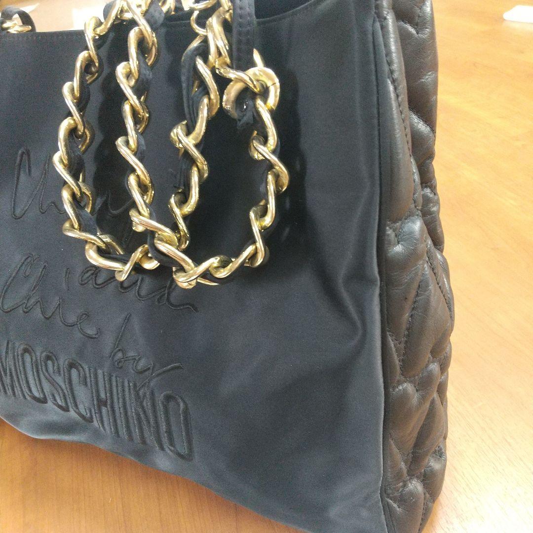 Juraモスキーノ ゴールドチェーン 大判トートバックハートキルティング