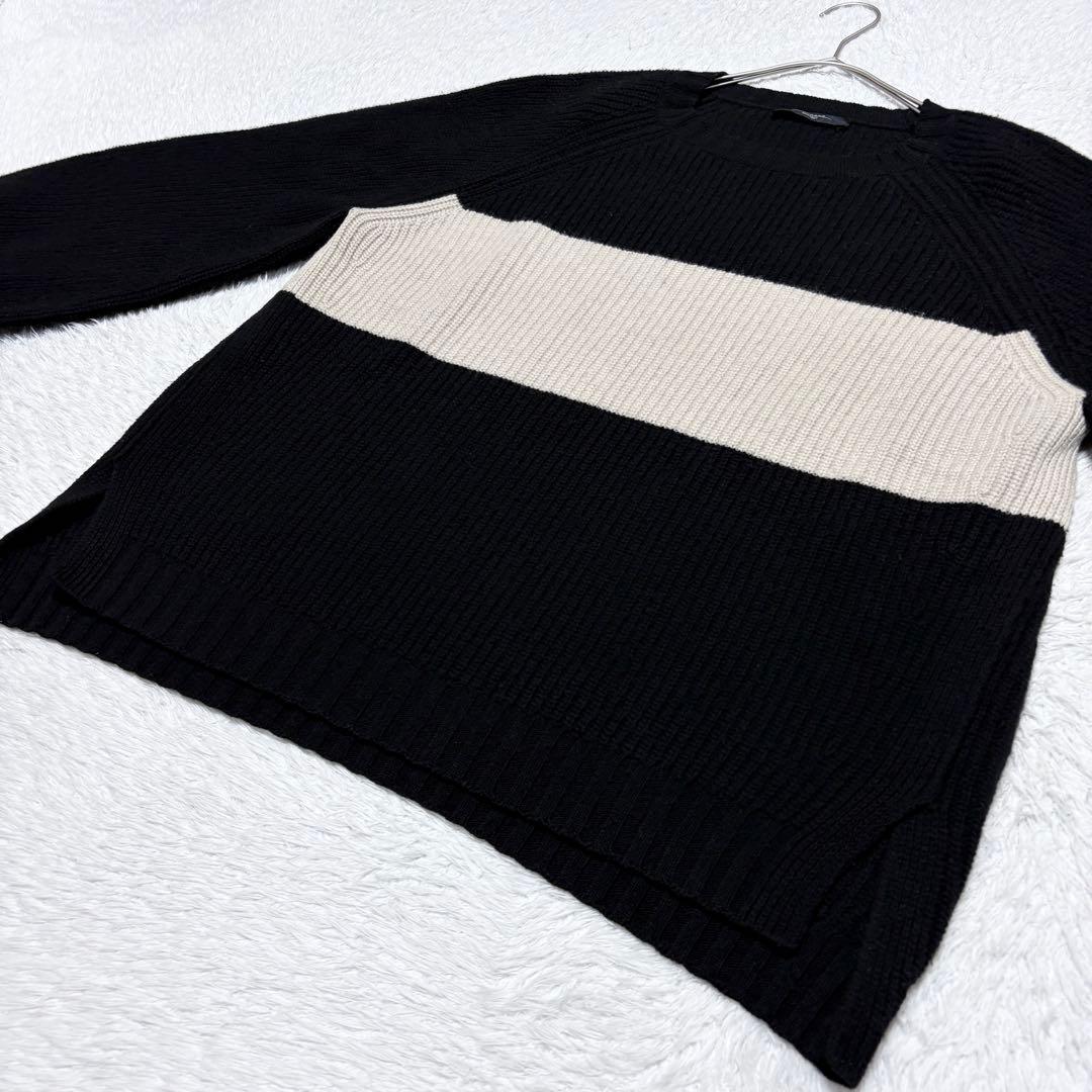 【美品】マックスマーラ 大きいサイズ バージンウール 配色 ニット 上品 高級