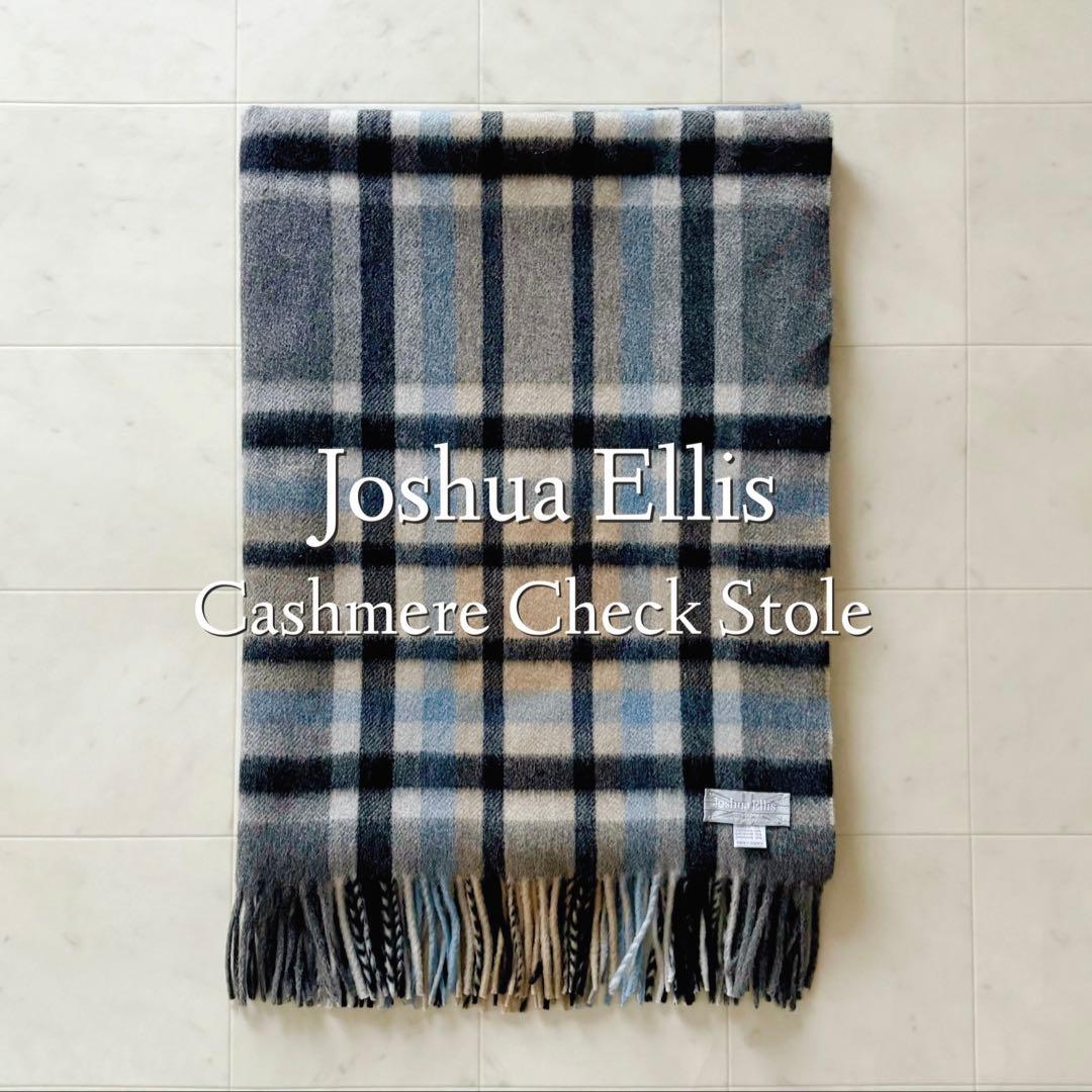 定価6.8万 Joshua Ellis カシミヤストール モダンツイードチェック