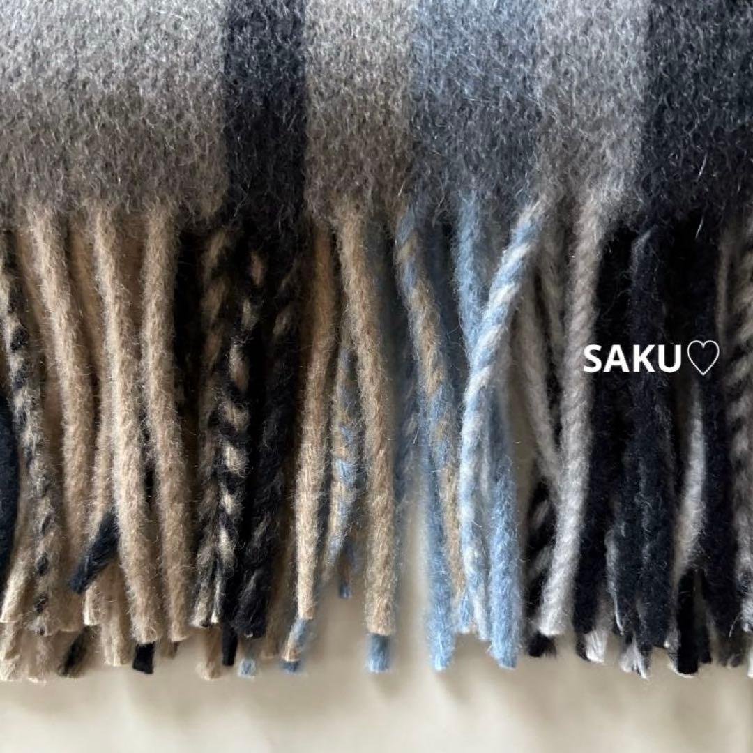 定価6.8万 Joshua Ellis カシミヤストール モダンツイードチェック