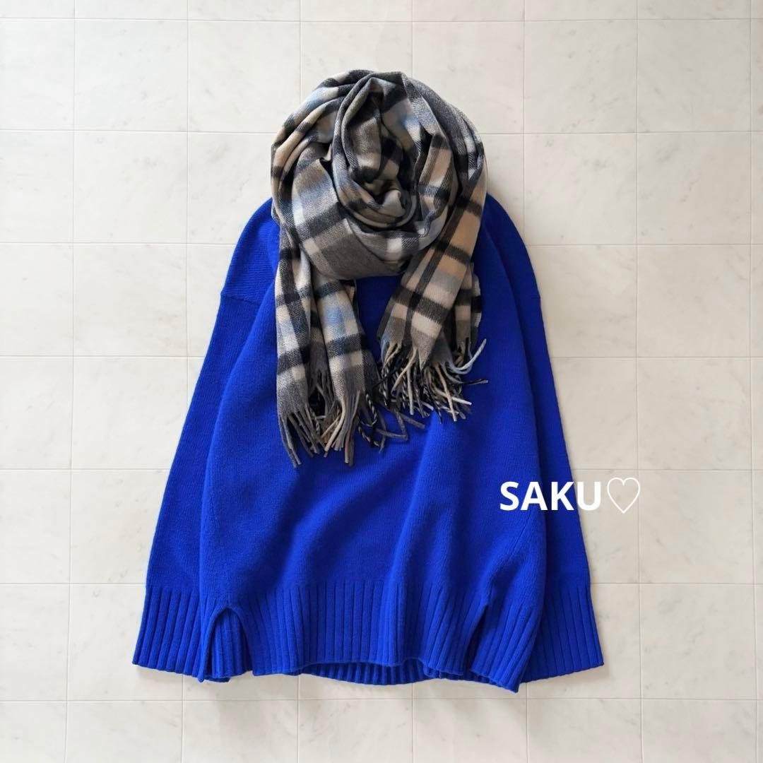 定価6.8万 Joshua Ellis カシミヤストール モダンツイードチェック