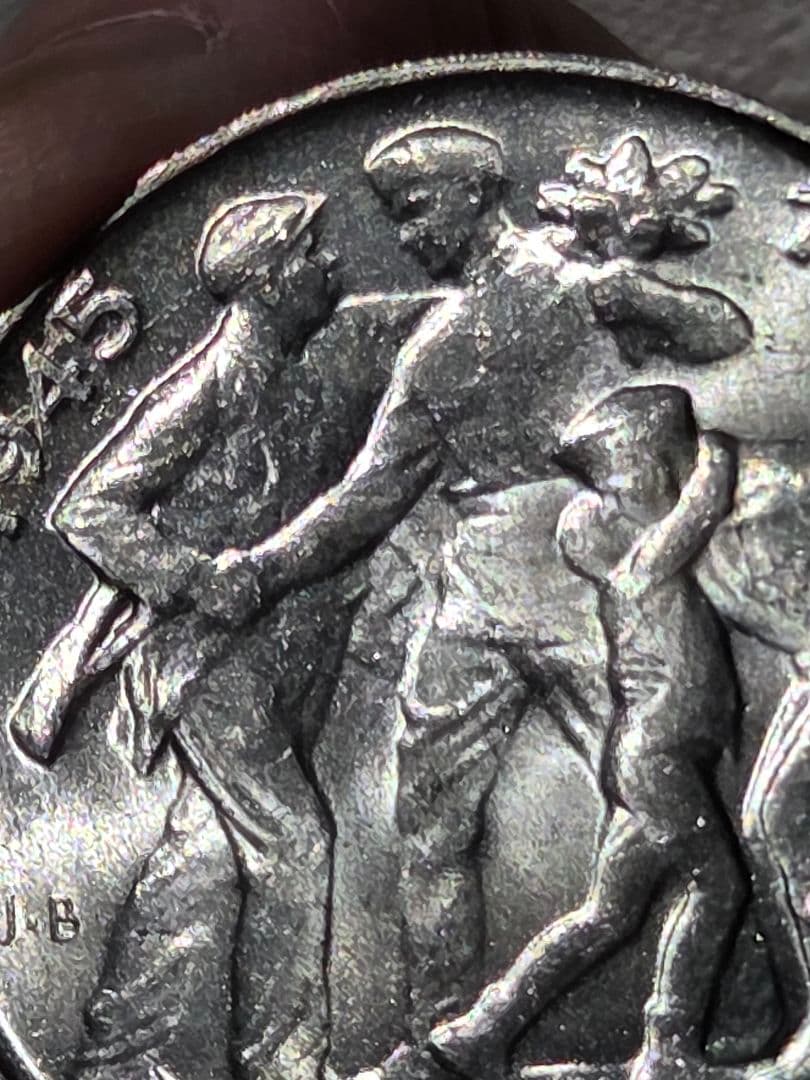 (稀少) チェコスロバキア人民共和国　解放10周年記念　100コルン銀貨1955