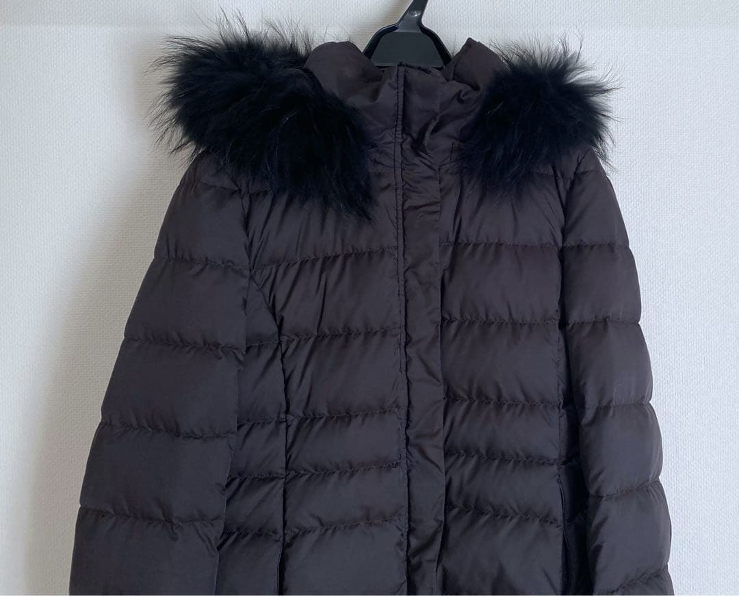 極美品　INDIVI ダウンジャケット　ブラック38 3way リアルファー