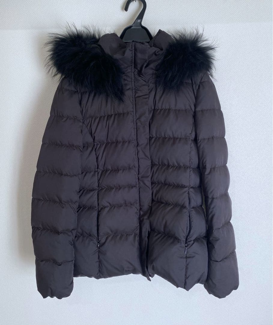 極美品　INDIVI ダウンジャケット　ブラック38 3way リアルファー