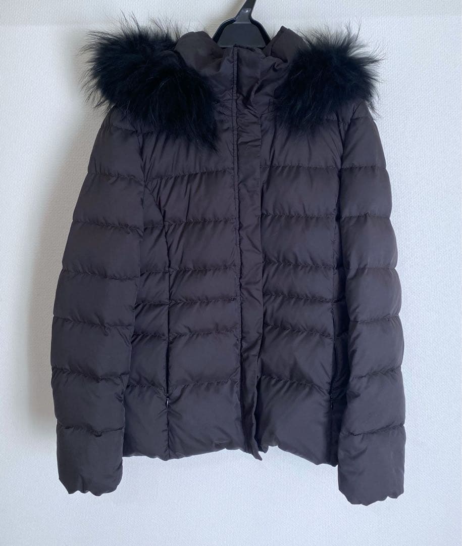 極美品　INDIVI ダウンジャケット　ブラック38 3way リアルファー