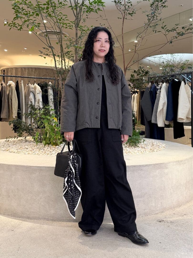 かぐれ　Quilted short coat チャコール