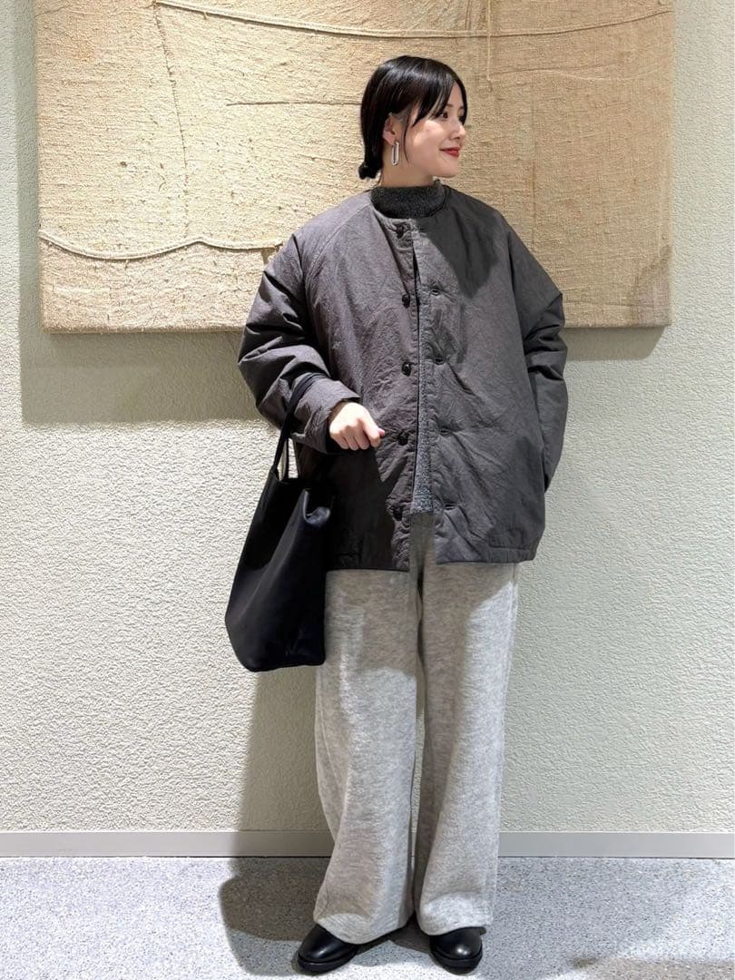 かぐれ　Quilted short coat チャコール