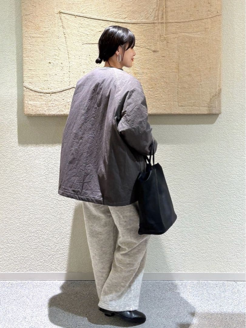 かぐれ　Quilted short coat チャコール