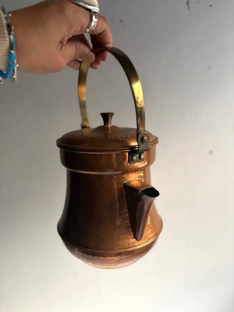 811 ヴィンテージ 純銅製ケトル やかん ポット 民芸 工芸 美品