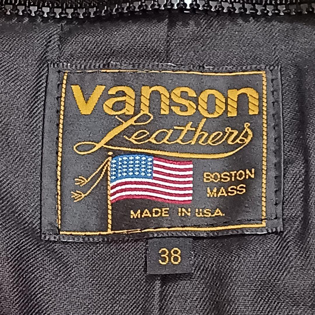 バンソン レザージャケット シングルライダース 革ジャン 38 黒 インナー付き