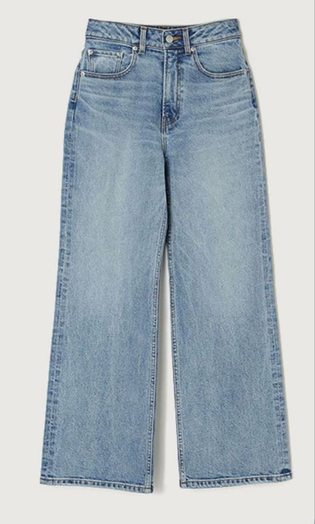 Wide leg denim/マシンウォッシャブル　アニュアンス