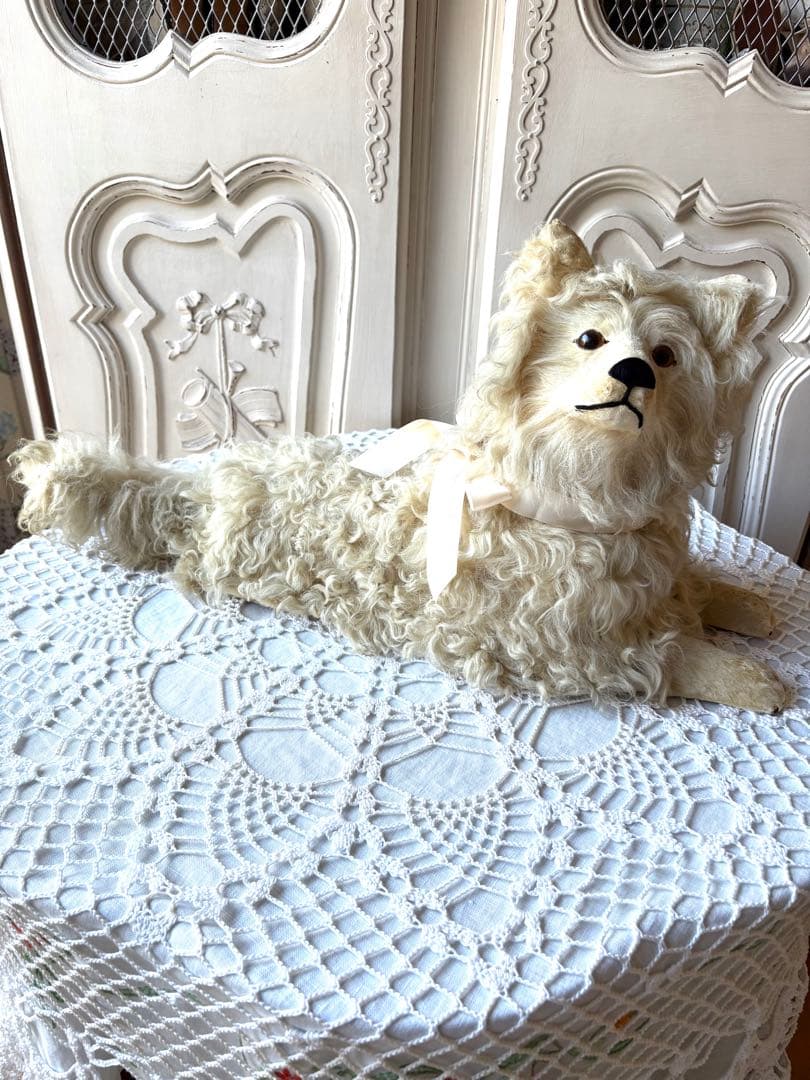 ♡パジャマドッグ　LOULOU フランスアンティーク　コンパニオンドッグ　布花付