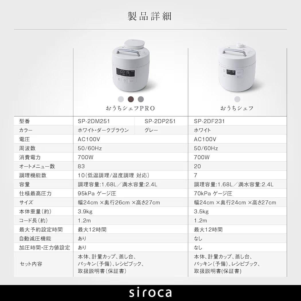 【新品未開封】siroca 電気圧力鍋　おうちシェフ　SP_2DF231