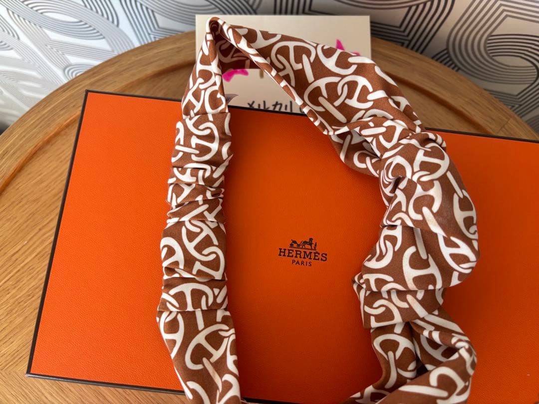 HERMES エルメス　ヘアバンド 《ガビ》 《ナウサ》　Mマロンアルザン