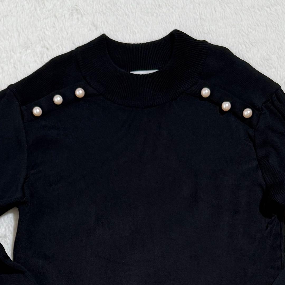 ボーダーズアットバルコニー　パール ニット　黒　36　S　現行タグ　近年