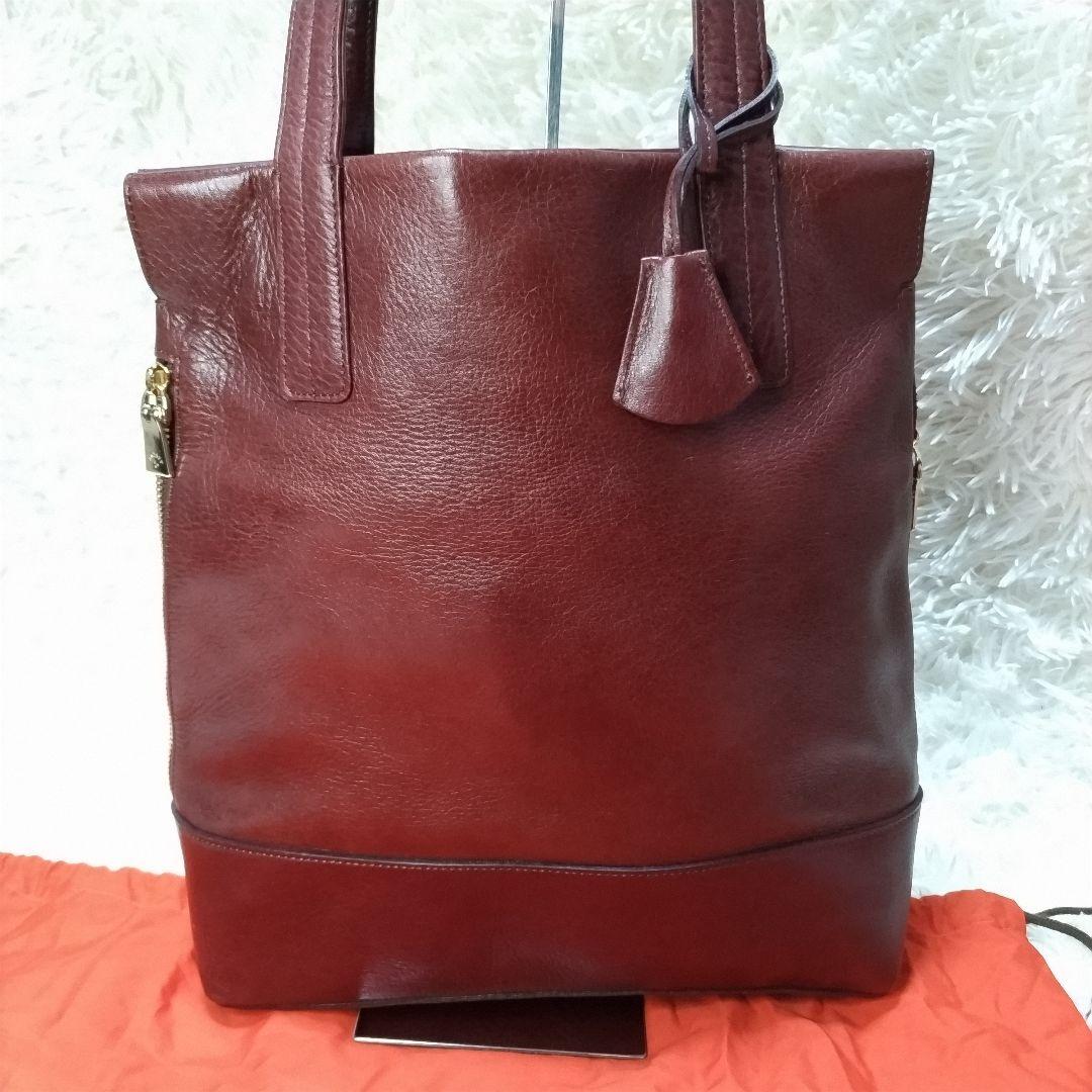 美品　aniary アニアリ　トートバッグ　オールレザー　サイドファスナー　A4