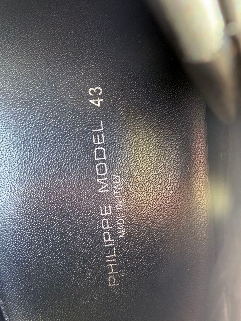 フィリップモデル　ブラックレザースニーカー