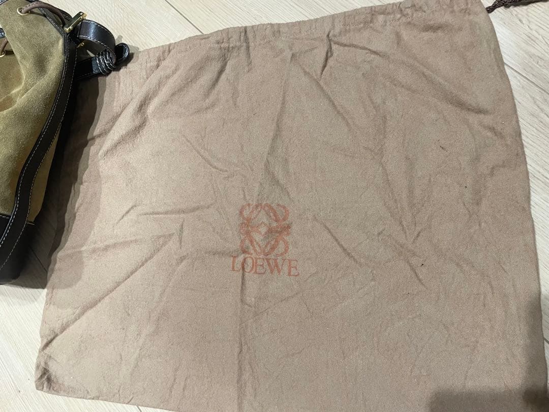 LOEWE ロエベ スエード 巾着型　ショルダーバッグ